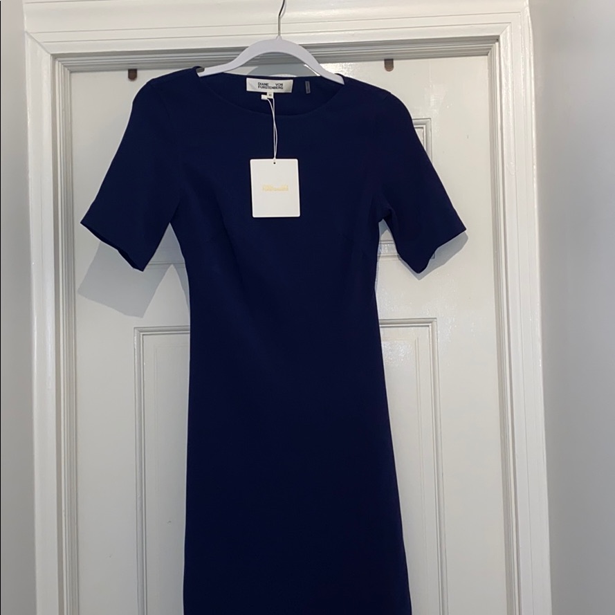 Dvf Aria Navy Dress